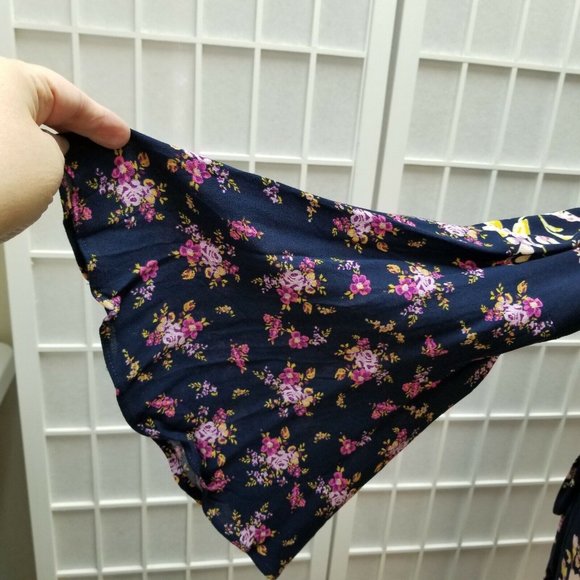 Free People Tate Bell Sleeve Tunic Mini Dress Women's Size XS Floral Print NWT - Picture 5 of 11